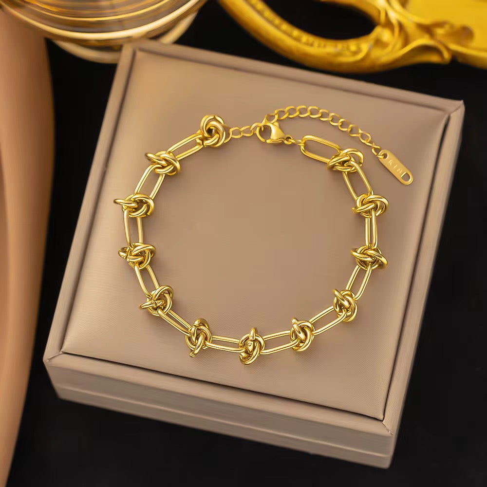 Top Quality Adjustable 18k Gold Stainless Steel Heart Butterfly Bracelet Women Fashion Eyes Chain Bracelet Jewelry for Gift