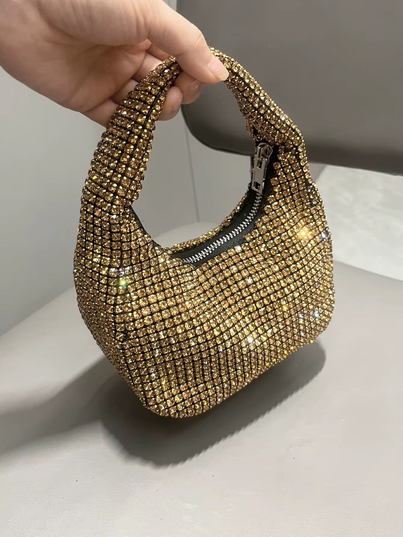 Shiny Crystal Rhinestone Clutch Luxury Design Handbag
